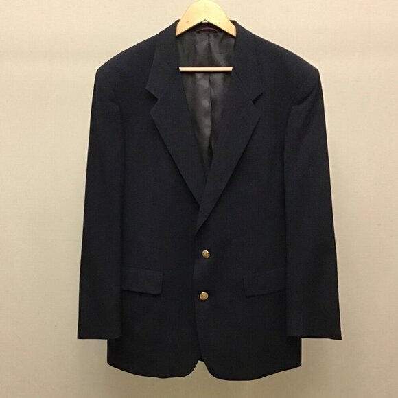 Hart Schaffner & Marx 41R Men’s Blazer Jacket Navy Blue Australian Wool - Picture 3 of 11